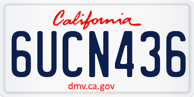CA license plate 6UCN436