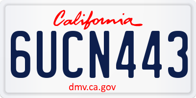 CA license plate 6UCN443