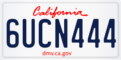 CA license plate 6UCN444