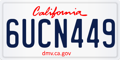 CA license plate 6UCN449