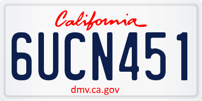 CA license plate 6UCN451