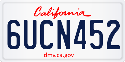 CA license plate 6UCN452