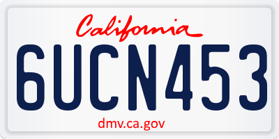 CA license plate 6UCN453