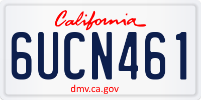 CA license plate 6UCN461