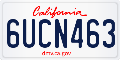 CA license plate 6UCN463