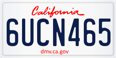 CA license plate 6UCN465