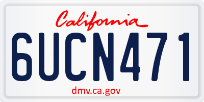 CA license plate 6UCN471