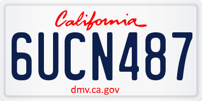 CA license plate 6UCN487
