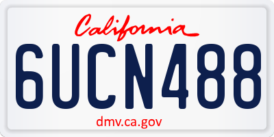 CA license plate 6UCN488