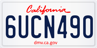 CA license plate 6UCN490