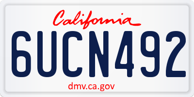 CA license plate 6UCN492