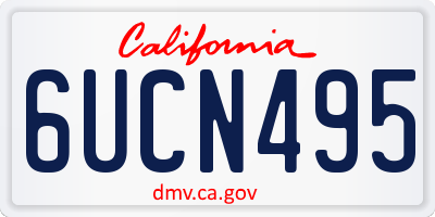 CA license plate 6UCN495