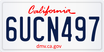 CA license plate 6UCN497