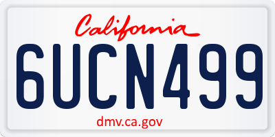 CA license plate 6UCN499