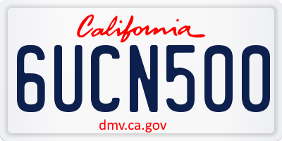 CA license plate 6UCN500