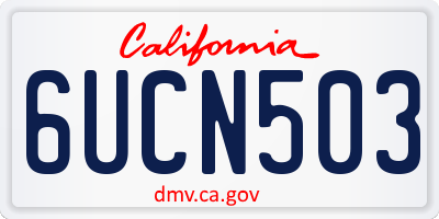 CA license plate 6UCN503