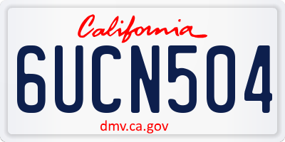 CA license plate 6UCN504