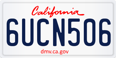 CA license plate 6UCN506