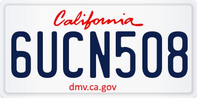 CA license plate 6UCN508