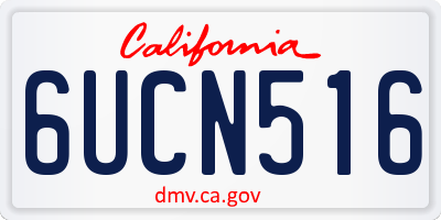 CA license plate 6UCN516