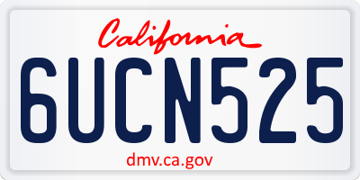 CA license plate 6UCN525