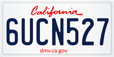 CA license plate 6UCN527