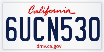 CA license plate 6UCN530