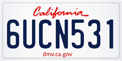 CA license plate 6UCN531