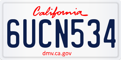 CA license plate 6UCN534