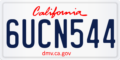 CA license plate 6UCN544