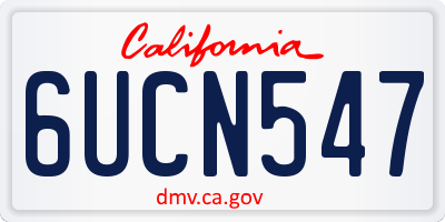 CA license plate 6UCN547