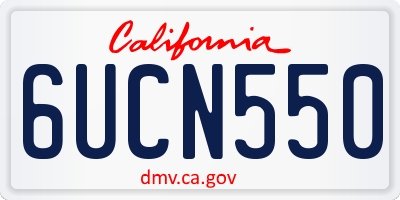CA license plate 6UCN550