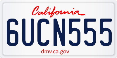 CA license plate 6UCN555