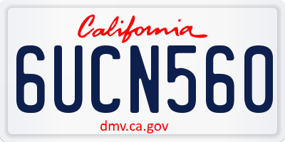 CA license plate 6UCN560