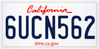 CA license plate 6UCN562