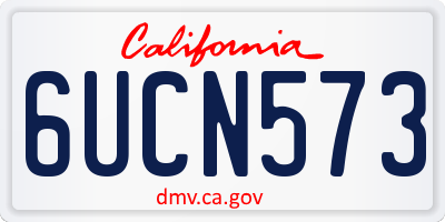 CA license plate 6UCN573