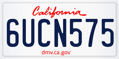 CA license plate 6UCN575