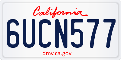 CA license plate 6UCN577
