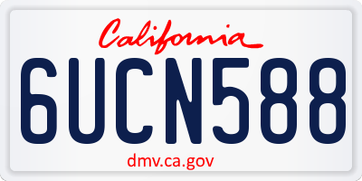 CA license plate 6UCN588