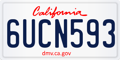 CA license plate 6UCN593