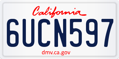 CA license plate 6UCN597