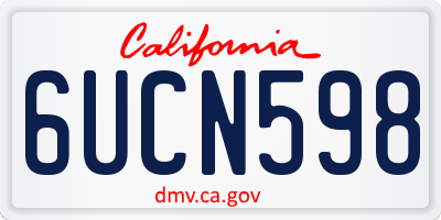 CA license plate 6UCN598