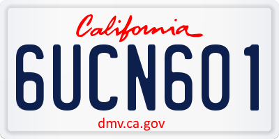 CA license plate 6UCN601