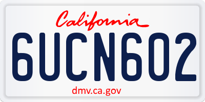 CA license plate 6UCN602