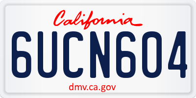 CA license plate 6UCN604
