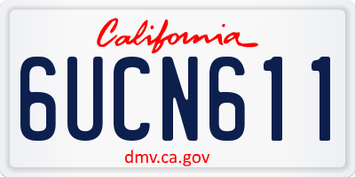 CA license plate 6UCN611