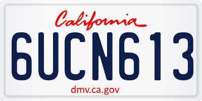CA license plate 6UCN613