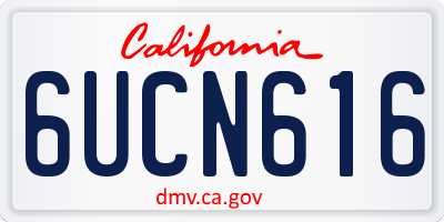 CA license plate 6UCN616