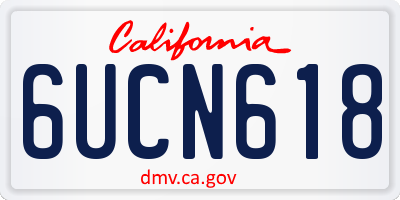 CA license plate 6UCN618