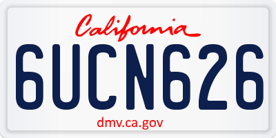 CA license plate 6UCN626